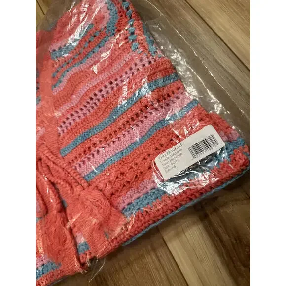 NWT! Ramy Brook Madge Cotton Stripe Cardigan in Flame Geo Size XS - Picture 5 of 7